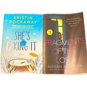 She's Faking It and Fragments of the Lost Books soft cover book lot Miranda